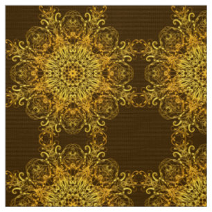 ethnic floral golden pattern fabric