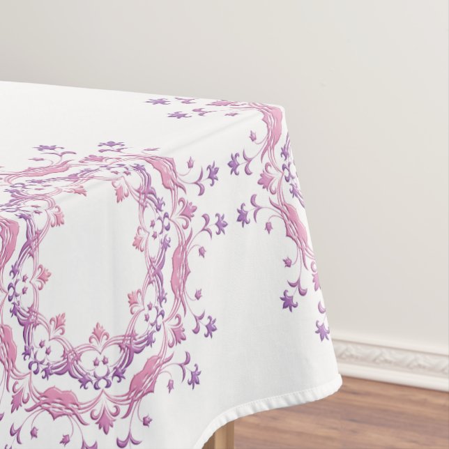 Ethnic floral gradient mandala tablecloth (In Situ)