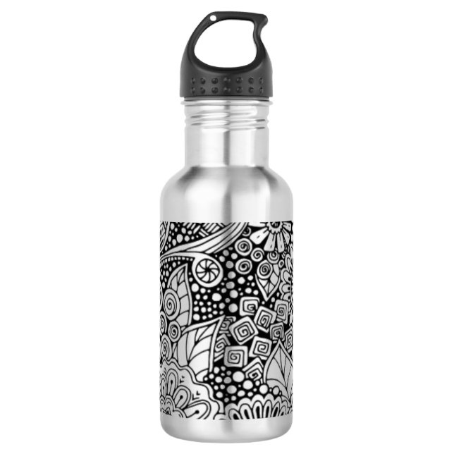 Ethnic Floral Inspired 710 Ml Water Bottle (Front)