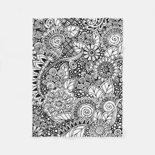 Ethnic Floral Inspired Fleece Blanket