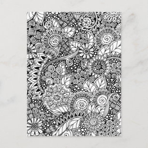Ethnic Floral Inspired Postcard