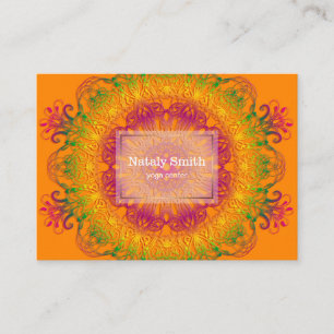 Ethnic floral mandala. business card