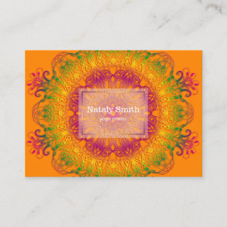 Ethnic floral mandala. business card