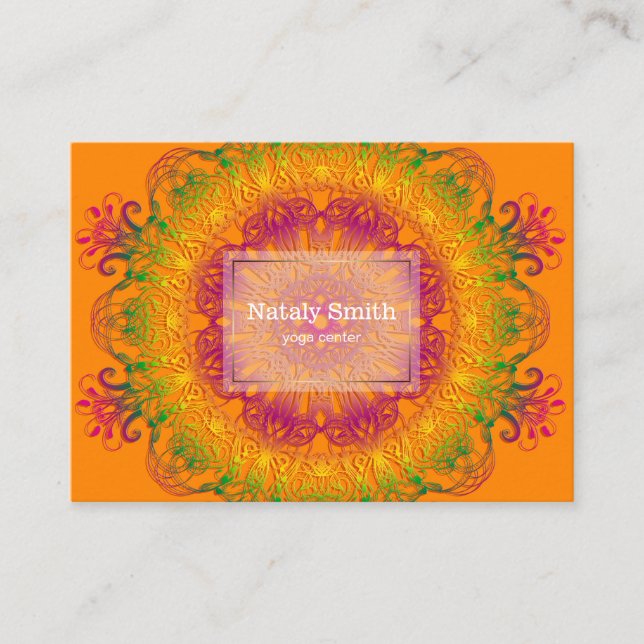 Ethnic floral mandala. business card (Front)