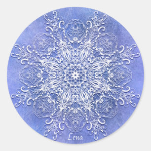 Ethnic floral mandala. classic round sticker
