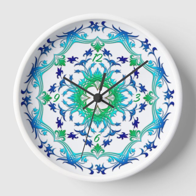 Ethnic  floral mandala.  clock (Front)