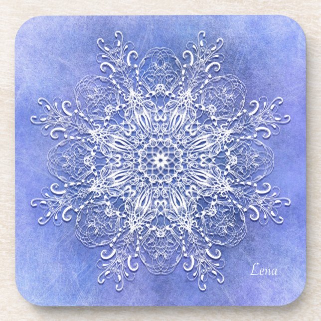 Ethnic floral mandala. coaster (Front)