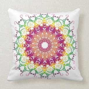 Ethnic floral mandala. cushion