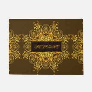 Ethnic floral mandala. doormat