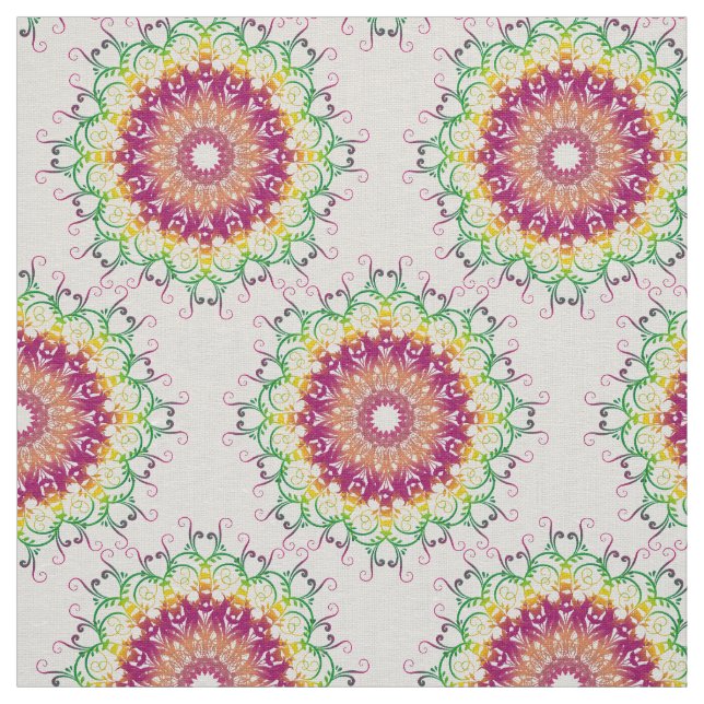Ethnic floral mandala. fabric (Swatch)