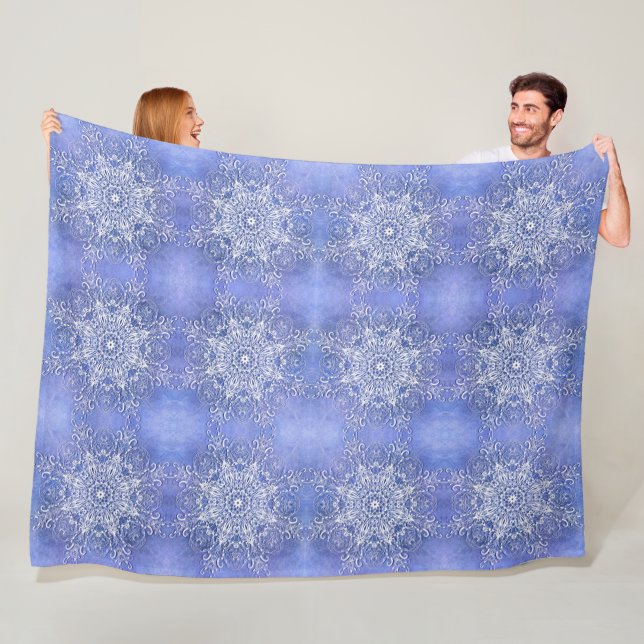 Ethnic floral mandala. fleece blanket (In Situ)