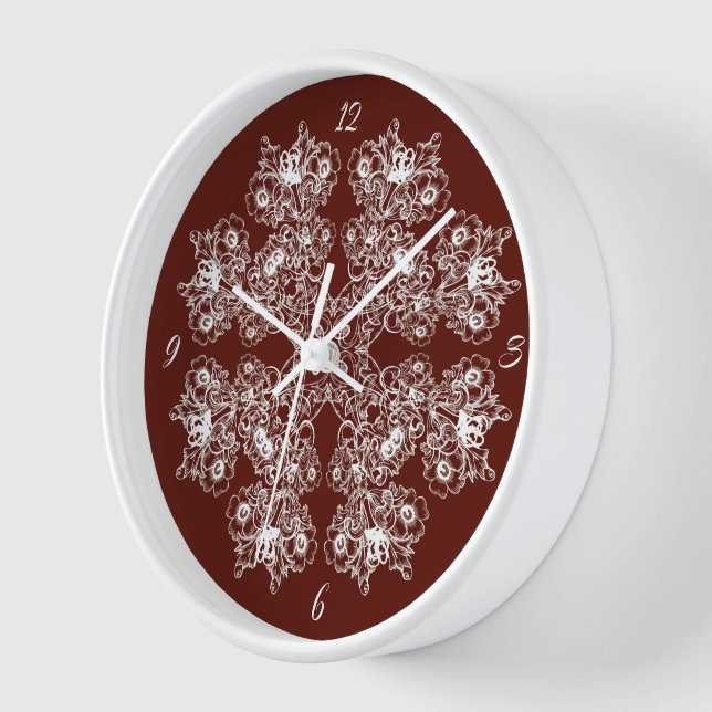 Ethnic floral mandala. Floral Crown Clock (Angle)