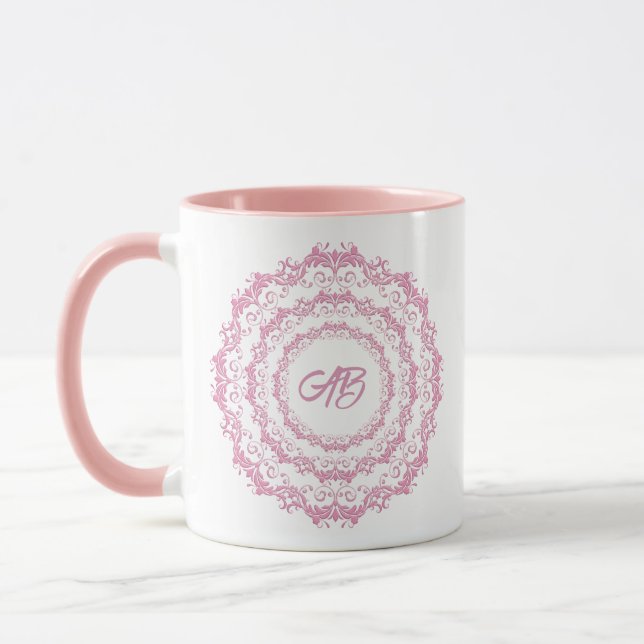 Ethnic floral mandala. Floral Crown  Mug (Left)