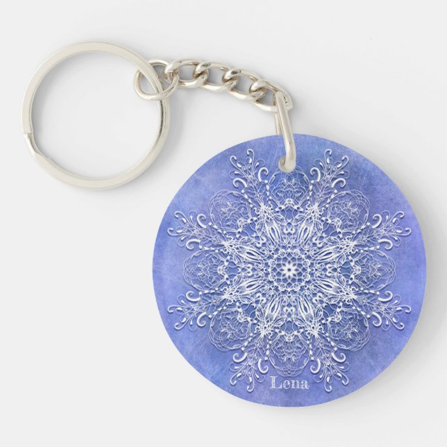Ethnic floral mandala. key ring (Front)