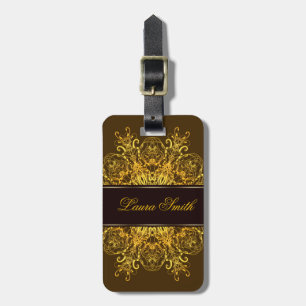 Ethnic floral mandala. luggage tag