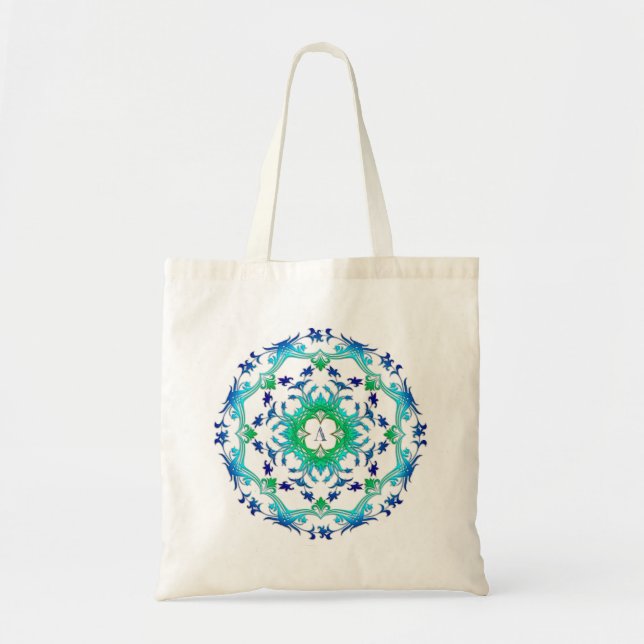 Ethnic floral mandala. Monogram. Tote Bag (Front)