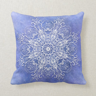 ethnic floral mandala on grunge background cushion