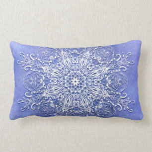 ethnic floral mandala on grunge background lumbar cushion