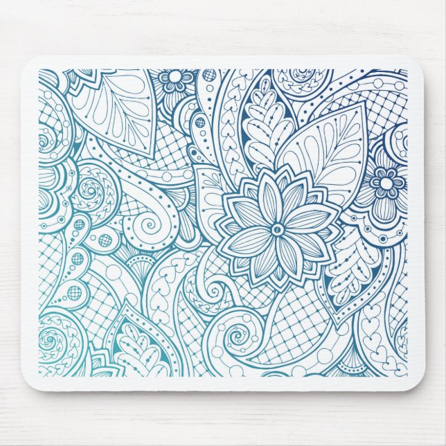 Ethnic floral Mandala pattern Mouse Pad (Front)