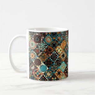 Ethnic floral mandala seamless pattern. Colourful  Coffee Mug