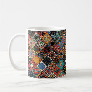 Ethnic floral mandala seamless pattern. Colourful  Coffee Mug