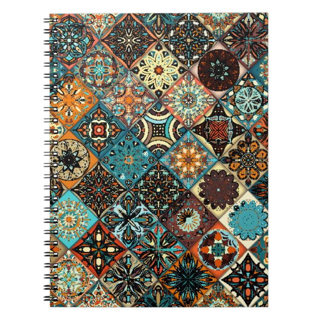 Ethnic floral mandala seamless pattern. Colourful  Notebook (Front)