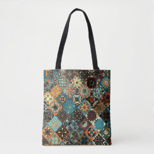 Ethnic floral mandala seamless pattern. Colourful  Tote Bag
