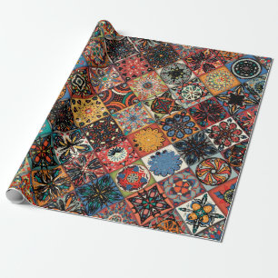 Ethnic floral mandala seamless pattern. Colourful Wrapping Paper