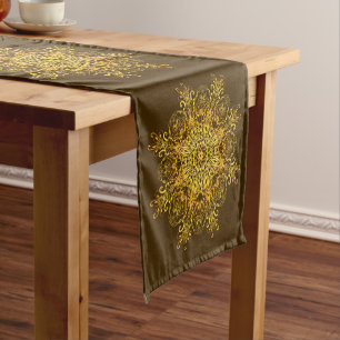Ethnic floral mandala. short table runner