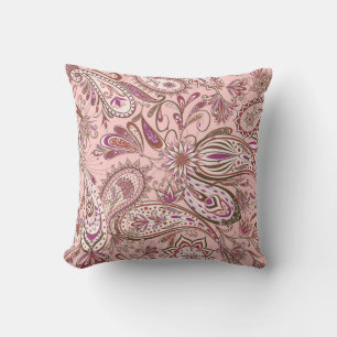 Ethnic Floral: Oriental Paisley Design. Cushion