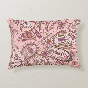 Ethnic Floral: Oriental Paisley Design. Decorative Cushion