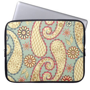 Ethnic floral, paisley vintage style. laptop sleeve