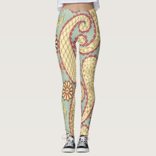Ethnic floral, paisley vintage style. leggings