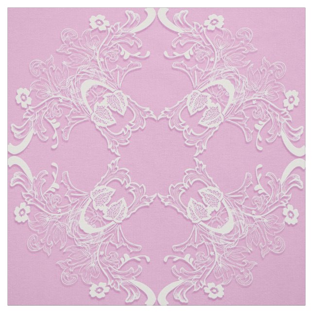 Ethnic floral pink  mandala. fabric (Swatch)