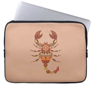Ethnic Floral Scorpion Laptop Sleeve