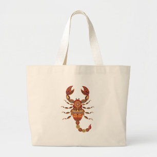 Ethnic Floral Scorpion Large Tote Bag