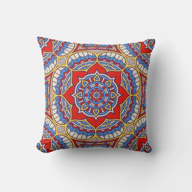 Ethnic floral, seamless bohemian pattern. cushion (Front)