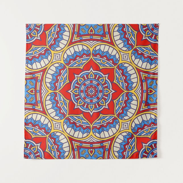 Ethnic floral, seamless bohemian pattern. tapestry (Front)