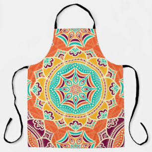 Ethnic floral seamless pattern apron