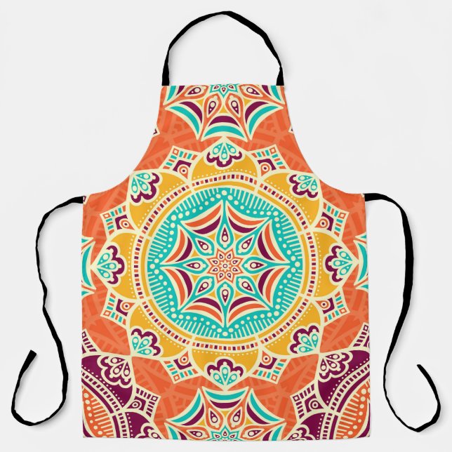 Ethnic floral seamless pattern apron (Front)