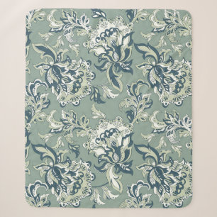 ethnic floral seamless pattern. folkloric batik or sherpa blanket