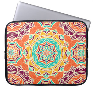 Ethnic floral seamless pattern laptop sleeve