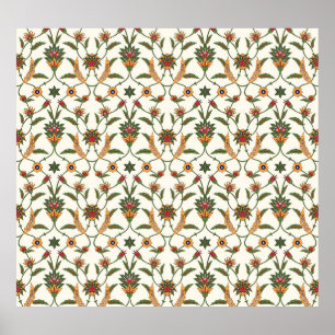 Ethnic Floral: Stylish Seamless Ornament. Poster