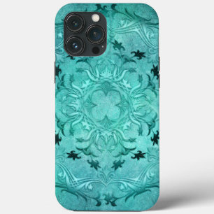 Ethnic floral turquoise grunge mandala iPhone 13 pro max case