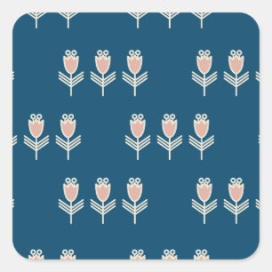 Ethnic Floral: Vintage Decorative Ornament Square Sticker