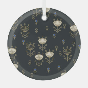 Ethnic Flowers: Vintage Ornamental Design Glass Tree Decoration
