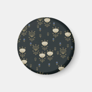 Ethnic Flowers: Vintage Ornamental Design Magnet