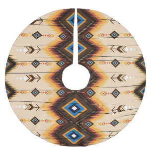 Ethnic geometric: abstract pattern design. brushed polyester tree skirt