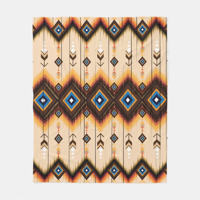 Ethnic geometric: abstract pattern design. fleece blanket (Front)