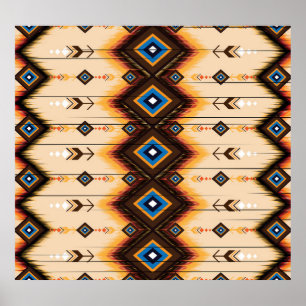 Ethnic geometric: abstract pattern design. poster